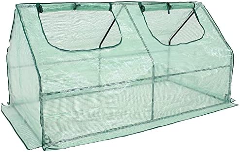 sunnydaze outdoor portable mini cloche greenhouse with 2, main product view