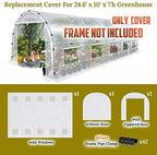 benefitusa greenhouse replacement cover half-transparent greenhouse cover (24.6'x10'x7') shown in use