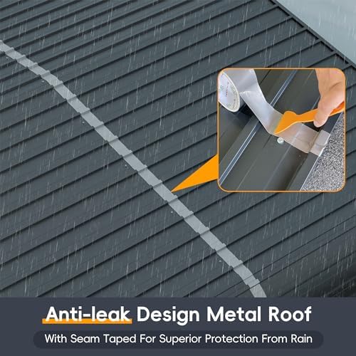10x15 ft heavy duty metal carport kits with, front angle view
