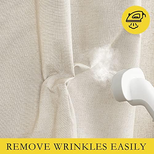nicetown 100% absolutely blackout linen curtains with thermal on a desk or shelf