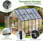 wacasa 12x10x10 ft polycarbonate greenhouse with aluminum frame, close-up detail