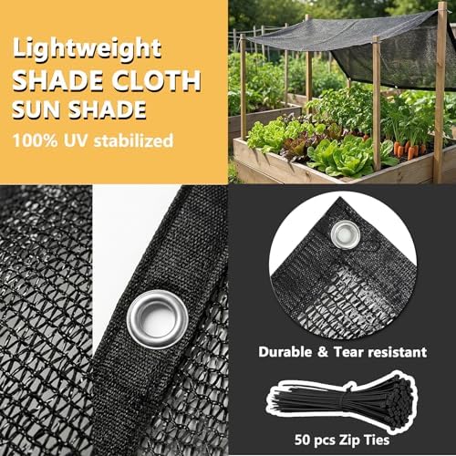 40% garden shade cloth for plants, 16x24ft sun, side view