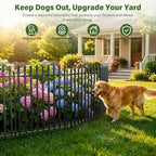 no dig decorative garden fence, 32in(h)×22ft(l), 10 panels, close-up detail