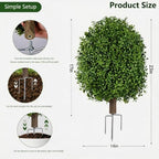 inspring 24" artificial boxwood topiary trees outdoor fake shown in use