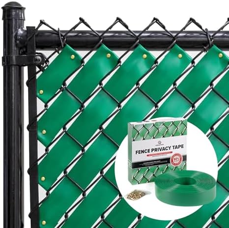 chain link fence privacy tape (emerald green), view 9