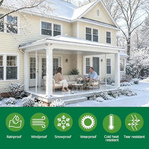 dulepax clear tarp heavy duty with grommets 8x12 showing dimensions