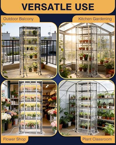 pyy indoor greenhouse with grow light - heavy on a desk or shelf