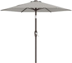 AreShark 7.5FT Patio Umbrella Table Market Umbrella with 6 Sturdy Ribs, Button Tilt/Crank Heavy-Duty Round Outdoor Umbrellas for Garden, Deck, Backyard,and Pool, Foggy Gray