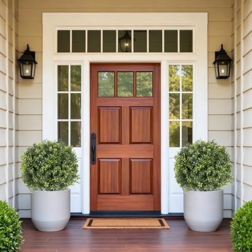 24" set of 2 artificial boxwood topiary ball shown in use