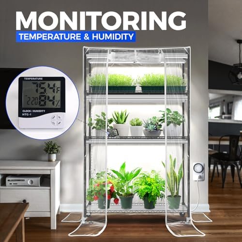 barrina cx5z indoor greenhouse with grow light, 180w shown in use