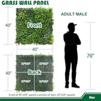 artificial grass wall panels 40"x40"-1pack greenery backdrop faux, close-up detail