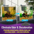 premium activated carbon, aquarium carbon for fish tank, close-up detail