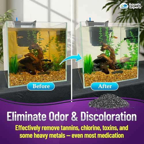premium activated carbon, aquarium carbon for fish tank, close-up detail