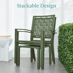 best choice products 3-piece outdoor bistro set, stackable, side view