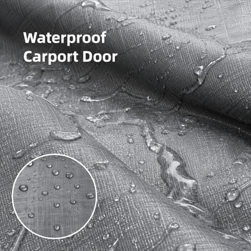 12x20 ft carport replacement zipper door,180g pe waterproof showing dimensions