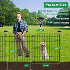 garden fence animal barrier with lights, 5 panels shown in use