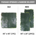 40"x40" artificial grass wall backdrop, fake plant panels showing dimensions