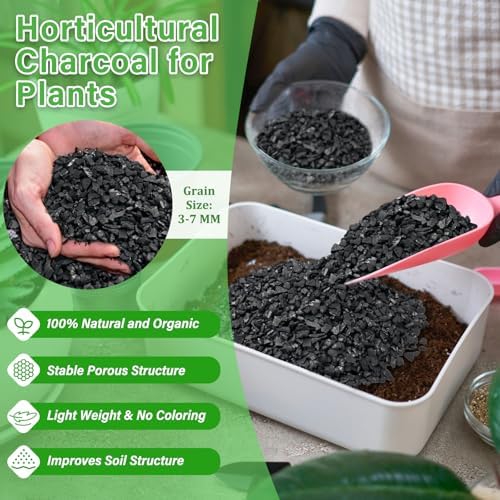legigo 12qt horticultural charcoal- natural biochar soil amendment shown in use