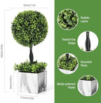 lewondr 16'' potted artificial topiary boxwood topiary ball, close-up detail