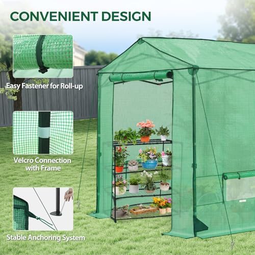 6x6 pop up greenhouse,portable green house kit, green on a desk or shelf