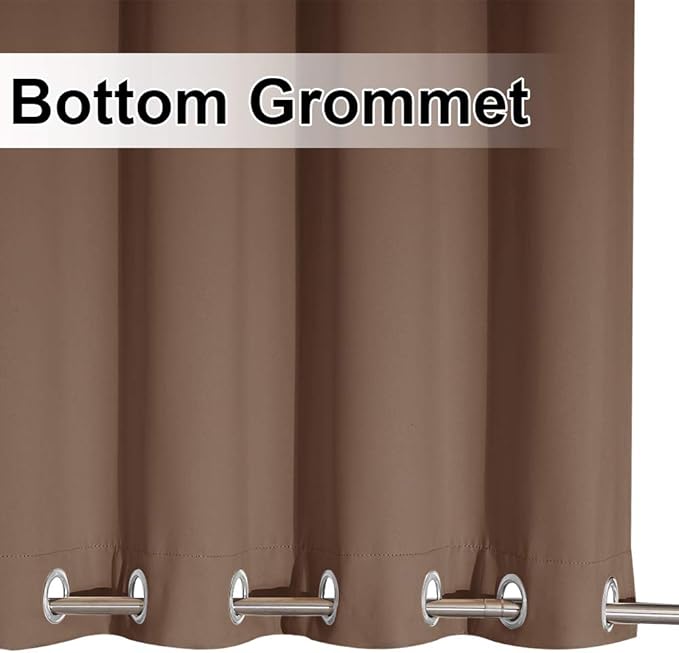 NICETOWN Outdoor Curtain for Patio Waterproof, Thermal Insulated Top & Bottom Grommet Blackout Windproof Cabana Curtain & Drape Keep Warm Divider for Party, Terrace, Wedding, Tan, 1 PC, W100 by L95