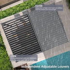 louvered pergola 10' x 13', outdoor aluminum pergola shown in use
