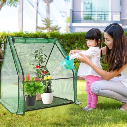 u'artlines portable mini greenhouse small green house 36x36x42 showing dimensions