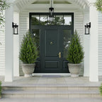 briful 3ft artificial cedar topiary trees set of on a desk or shelf