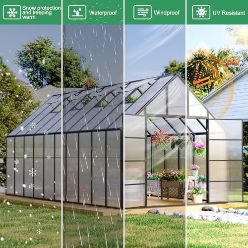 24x10x10 ft large greenhouse for outdoor, easy assembly, front angle view