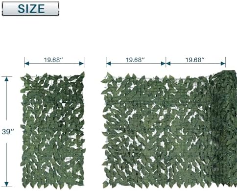 coarbor 3 packs 39"x117" artificial ivy privacy fence, side view
