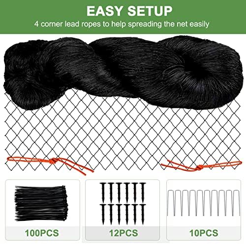 bird netting 50'x50' heavy duty nylon net with, side view