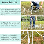 shoplala garden fence (10 panels) 12.5inx31in white metal showing dimensions