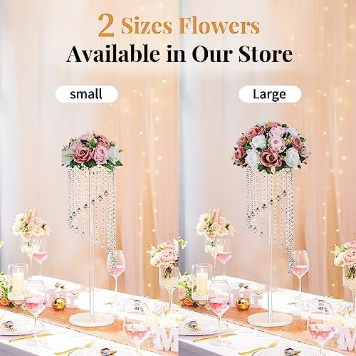 nuptio large artificial flower centerpieces: dusty rose &, close-up detail