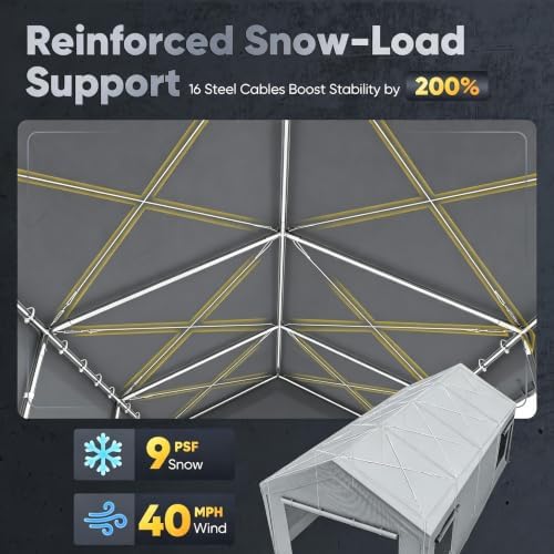 quictent heavy duty 13x25 ft carports with side shown in use