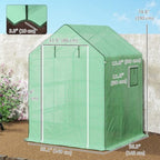 outsunny 4.6' x 4.7' portable greenhouse walk-in water/uv on a desk or shelf
