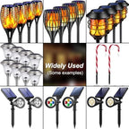 Metal Stakes Solar Lights Replacement Spike - Outdoor Ground Stake for Backyard Garden Lights Landscape Yard Pathway Patio Lamps Pole (Metal-8 Pack) - 0.78x5.36 inches