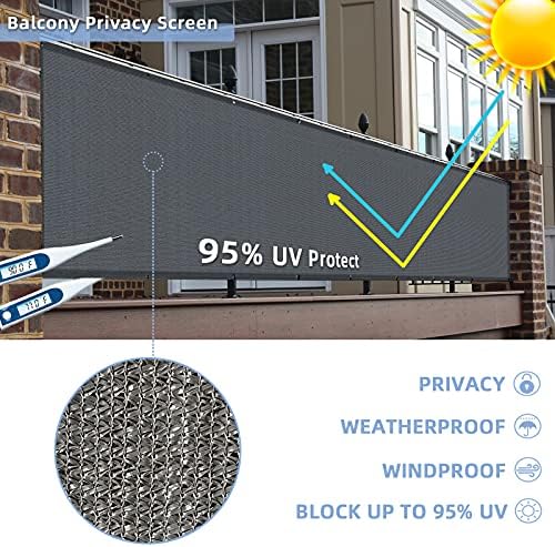 3'x20'balcony privacy screen cover fence cover uv protection shown in use