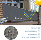 3'x20'balcony privacy screen cover fence cover uv protection shown in use