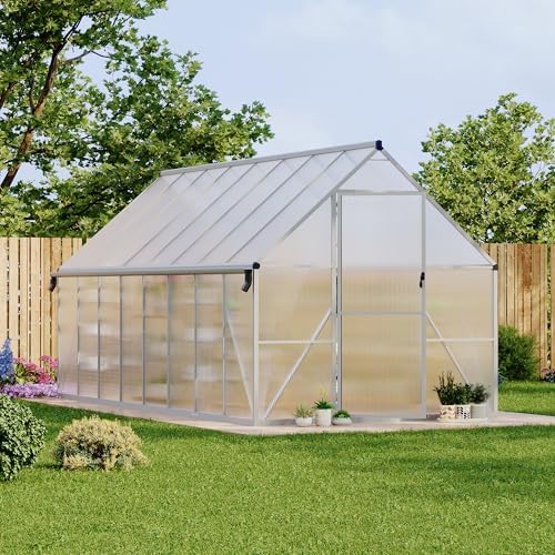 8'x16' aluminum-framed polycarbonate greenhouse, heavy duty polycarbonate greenhouse, view 9