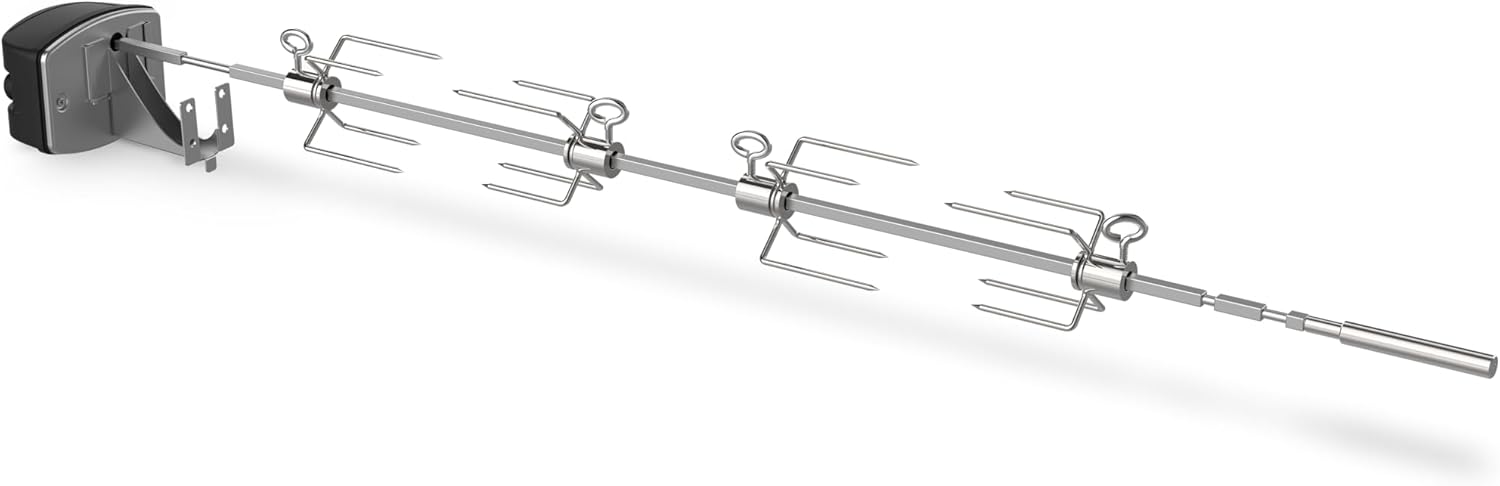 Weber® Rotisserie for Genesis 4‑Burner & 36" Pellet Grills | Stainless-Steel Shaft, Secure Forks for All Cuts, Electric‑Powered, Fits Genesis II/II LX 400 Series & Searwood 600 XL