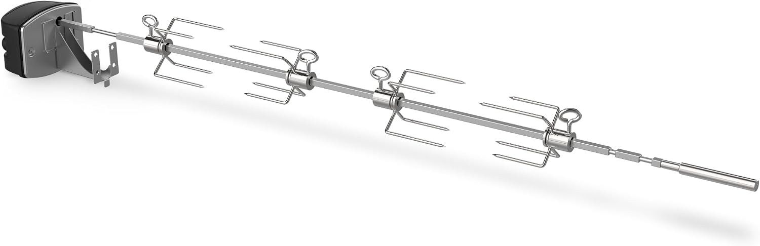 Weber® Rotisserie for Genesis 4‑Burner & 36" Pellet Grills | Stainless-Steel Shaft, Secure Forks for All Cuts, Electric‑Powered, Fits Genesis II/II LX 400 Series & Searwood 600 XL