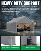 acepic upgraded 20x20 heavy duty carport, drive through, close-up detail