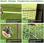 4x100ft deer fence netting for garden, 55gsm plastic showing dimensions