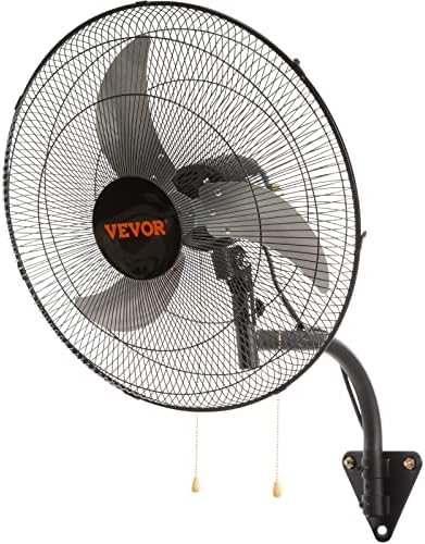 vevor 20 inch wall mount fan, oscillating, 3-speed, view 9