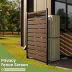 wood privacy screen, no dig outdoor fence,dark brown, package contents