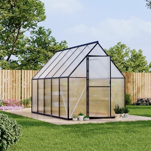 6'x9' aluminum-framed polycarbonate greenhouse, heavy duty polycarbonate greenhouse, view 9