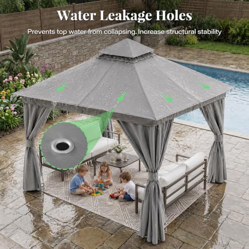 lausaint home 10x10 gazebo canopy with netting, curtains, package contents