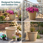 sunnydaze anjelica 15.25'' large plastic planter pot for, side view