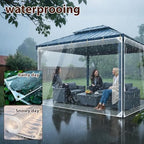 8' x 10' clear tarps heavy duty pvc showing dimensions