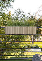 veradek demi series railing planter - round window, side view